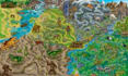 design printable board game map, fantasy battle map, hex map art, and ttrpg