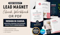 design a canva lead magnet ebook, PDF layout, and freebie
