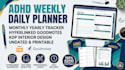 do adhd weekly daily planner, monthly yearly tracker, hyperlinked goodnotes kdp