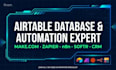 setup airtable database, airtable automation CRM, n8n and softr webapp