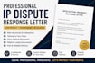 draft a professional IP infringement response or dispute letter