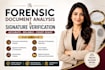 do forensic document analysis signature verification
