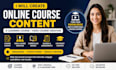 create online course content elearning course video course creation