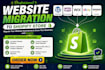 migrate wordpress woocommerce wix ebay amazon website to shopify store migration
