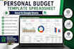 design personal finance, budget spreadsheet and expense tracking spreadsheet
