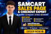 do samcart sales pages lead capture product setup checkout customization upsell