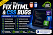 fix HTML CSS bugs and responsive issues