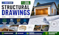 structural drawings, beam calculations, framing and foundation plans and garage