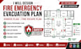 design fire emergency evacuation plan, egress plan and fire escape plan