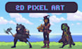 design pixel art character assets and animated sprite sheets