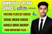 do download and upload anything, transfer, backup service