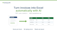 extract invoice data into excel automatically with ai