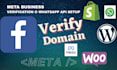 fix meta business verification whatsapp api setup and domain verify