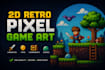 2d retro pixel game art