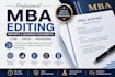 edit MBA reports, business plans and professional documents