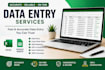 do accurate data entry in exel and google sheets