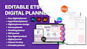 do editable etsy digital planner KDP journal digital product hyperlinked planner