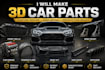 3d car front grille, wing mount, car engine, fender, car wrap body kit fivem