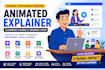 create animated explainer elearning course video and training video