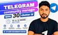 be telegram community mod with 30 id by active your crypto project