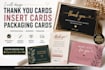design thank you cards, insert cards, and packaging cards