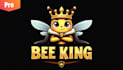 design outstanding bee king logo with express delivery