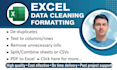 do data entry , data cleaning in excel