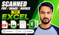 convert scanned invoices and PDF images to excel accurately