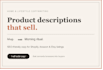 write SEO product descriptions