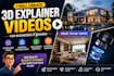 create 3d explainer videos, interior exterior renders and walkthrough animation