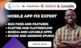 base44 lovable to flutterflow mobile app, app bug feature development supabase