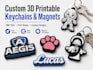 design custom 3d printable 3mf keychains and magnets