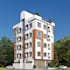 render proposed building elevation plan,multi floor maisonettes model,cgi visual