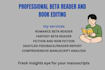 beta read romance, fantasy novel with detailed feedback