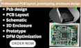 design pcb, schematic, gerber files, prototype, enclosure and manufacturing file