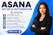 setup notion, click up, asana workspace project management, workflow automation