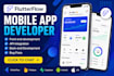 develop a flutterflow app for android and ios with firebase, ios ai