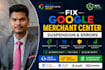 set up google merchant center and fix suspension issues