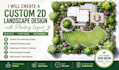 create a custom 2d landscape design with planting layout in UK