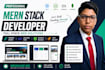 develop mern stack web application, react website, node js API, mongodb backend