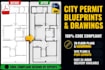draw city permit blueprints architect, 2d floor plan, house permit drawings