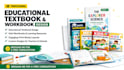 design educational textbook, activity book, workbook, learning material