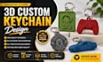 design a custom 3d printable keychain, logo keychain and keychain stl file