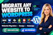 migrate wix website to wordpress with website transfer and fix wordpress setup