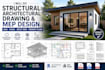 structural architectural drawing and mep design adu, havc revit bim permit plan