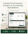 create custom excel invoices and accounting spreadsheets