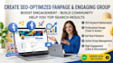 create SEO optimized local facebook page and engaging group