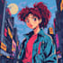 create retro city pop 90s 80s anime illustration