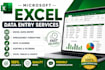 do microsoft excel data entry, spreadsheet formatting, cleaning and typing