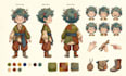 design childrens book character turnaround and expression sheets